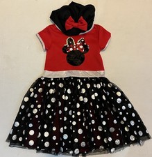 Minnie Mouse Girls Sequin Dress With Ears Six 6/6X