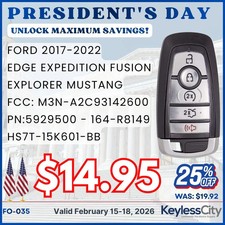 2017-2022 Ford / 5-Button Smart Key / M3N-A2C93142600 AFTERMARKET 