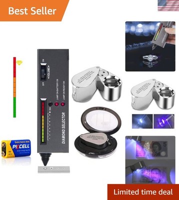 Battery-Powered Diamond Detector with 40X Jewelry Loop - For Novices & Experts!