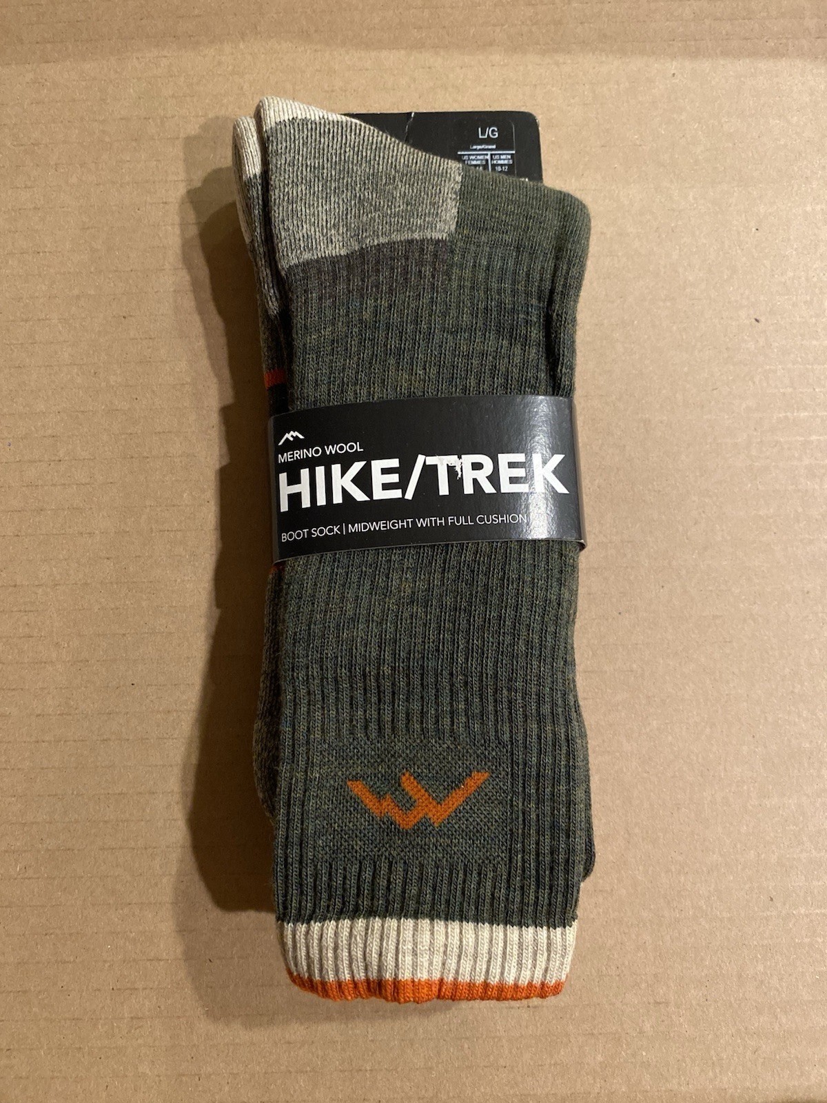 Darn Tough Vermont Hike/Trek Merino Wool Boot Socks, Large, Olive  1405
