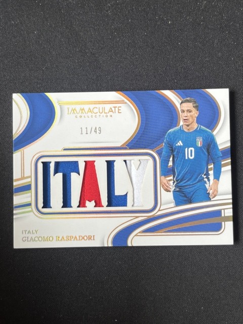 Giacomo Raspadori 2024-25 Panini Immaculate Collection Jumbo Team Name Patch /49