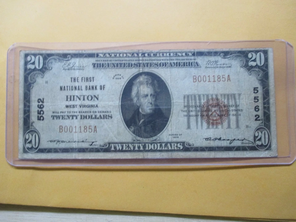 1929 $20 THE FIRST NATIONAL BANK OF HINTON, WEST VIRGINIA - Image 2 of 4