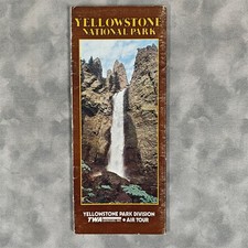 1981 Yellowstone National Park Brochure Map TWA Services Air Tour Guide VTG