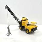 Vintage Tonka Mobile Crane Truck Pressed Steel Yellow Toy With Grapple Hook