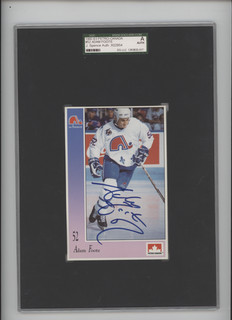 Signed 1992 3 Petro Canada #52 Adam Foote SGC Authentic