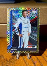 2025 TOPPS CHROME F1 CARLOS SAINZ #18 PORTRAIT GOLD CHECKERED FLAG REFRACTOR /50