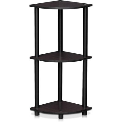 Corner Shelf 3-Tier Space Saving Wooden Bookcase Living Room Office Dorm Storage