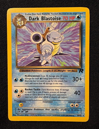 Pokemon Dark Blastoise 20/82 Team Rocket Non Holo Rare 70 HP Unlimited - MP