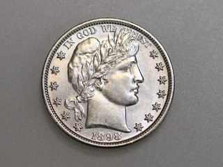 1898 P 50C BARBER SILVER HALF DOLLAR