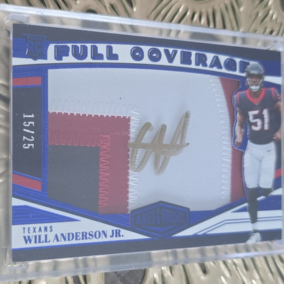 Panini 2023 Plates & Patches Will Anderson Jr Full Coverage FC-3 Auto /25