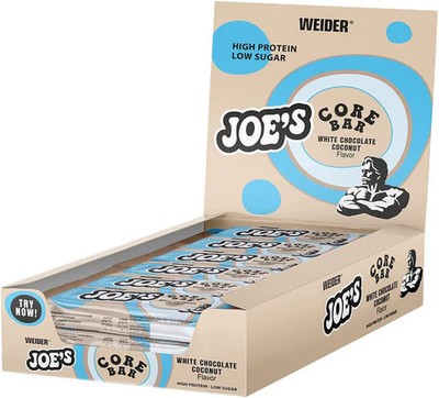 Weider Joes Core Bar, 12 x 45 g Riegel, White Chocolate Coconut