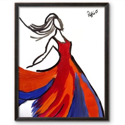 She Moves Like Fire Painting Original 14x11 Modern Abstract Art Canvas Signed