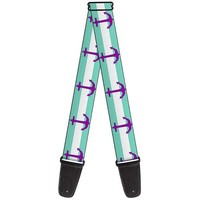 Guitar Strap - Anchor/Stripe Teal/White/Purple (Us Import) Acc Neu