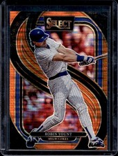 2025 Panini Select Robin Yount Premier Orange Pulsar Prizm #/49 Brewers