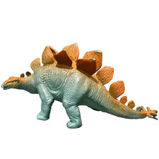 8.5" Vintage Stegosaurus TM 2000 Green burnt red dinosaur Figure 1072-P11 UEC 