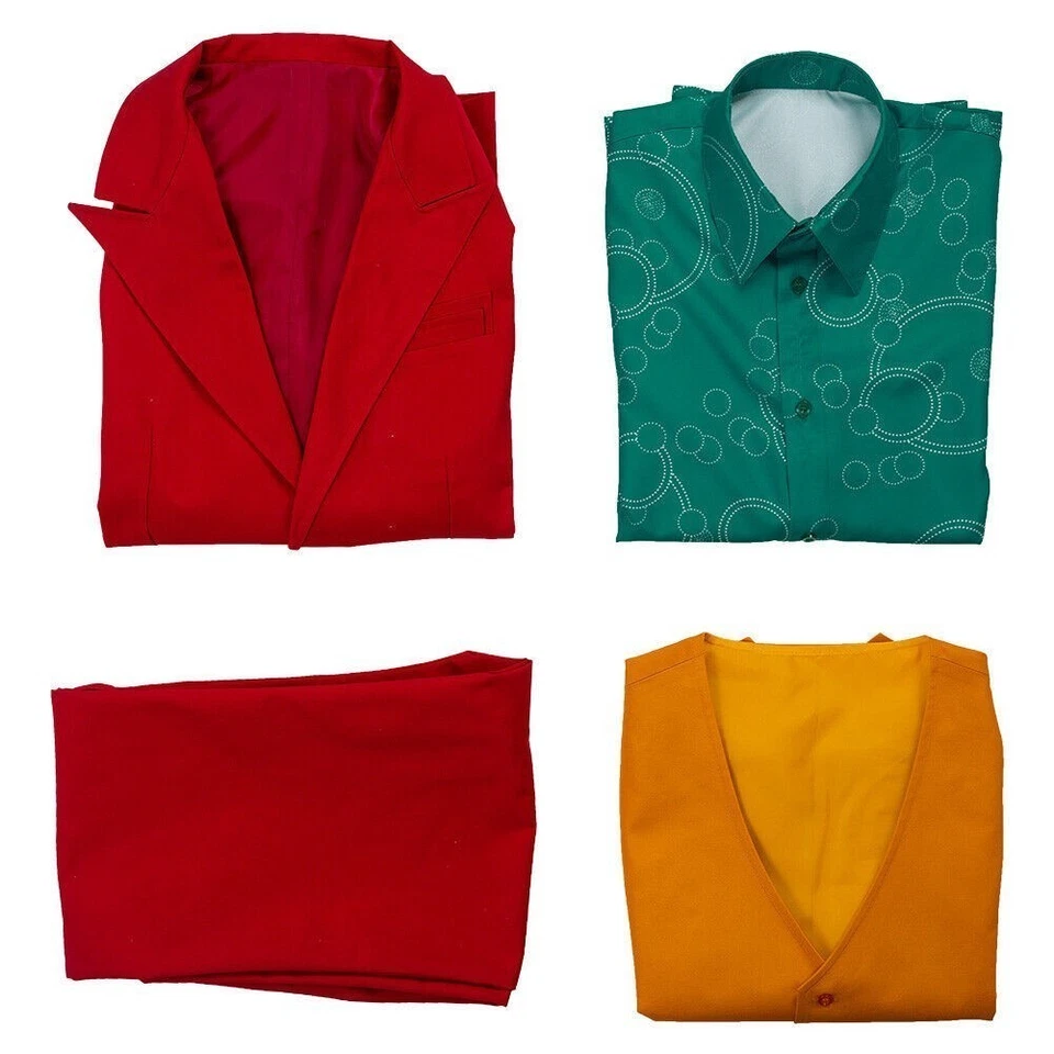 Joker Arthur Mancha Rojo Traje Zapatos Juegos con disfraces Disfraz Hombres Halloween Carnaval Conjunto Foto 3 de 4