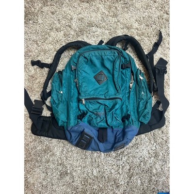 Kelty Vintage Internal Frame Hiking Backpack Teal Blue Large Multi-Pocket M