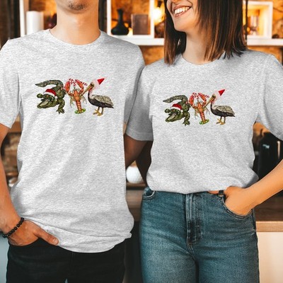 Gator Langusten Pelikan Weihnachten T-Shirt Southern Xmas Sweatshirts Hoodie 5325