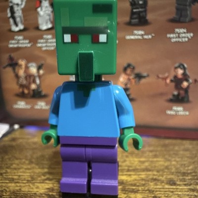 LEGO Minecraft Zombie Minifigure Blue Shirt Purple Pants Green Head (min030)