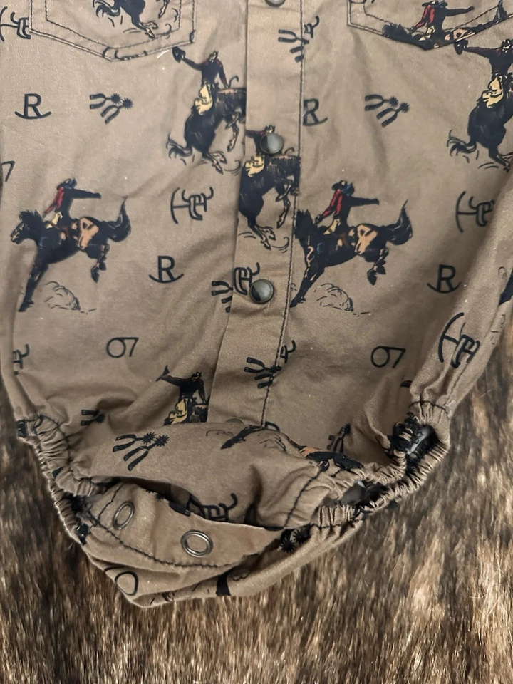 男孩 婴儿 6 个月 连体衣 格子 法兰绒 牛仔五金 西部国家 — 第 4/4 张图片