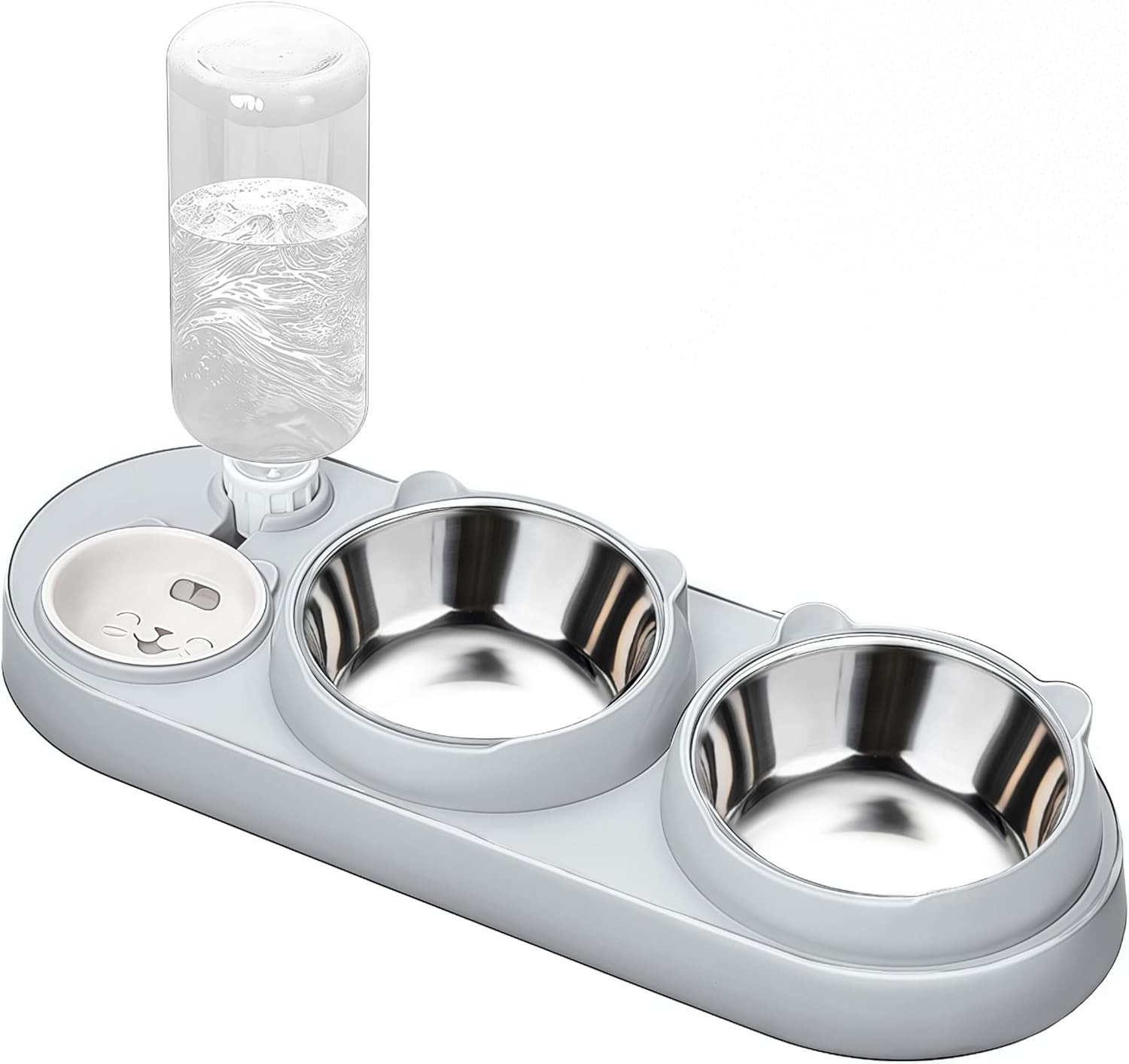Set Ciotole Gatti 3 in 1 Automatico | Dispenser Acqua e Cibo Anti-Vomito
