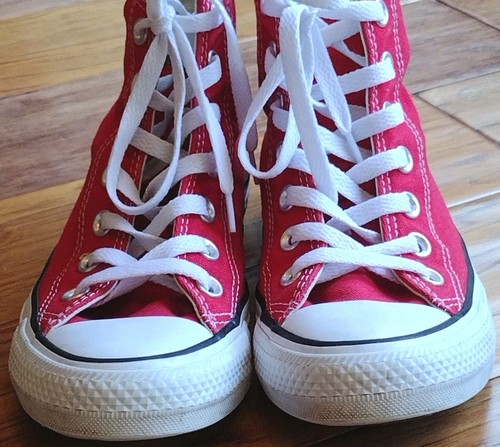 Converse Chuck Taylor All Star High Top Red Sneakers Men's 3.5 Women's 5.5 Retro - Picture 8 of 13
