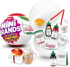 Mini Brands Create Krispy Kreme Holiday Series 1 Capsule by ZURU, Licensed Mini