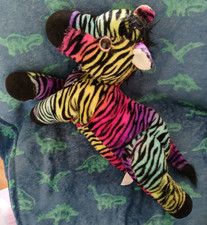 Kid Connection Asda Rainbow Colour Zebra Soft Toy Comforter Plush