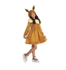 Disguise Pok mon Girls' Eevee Costume Hooded Dress Brown Size Sm 4-6x Halloween