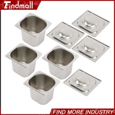 Findmall 4 Pack 6" Deep Steam Table Pan Hotel Pans Food Prep Stainless Steel