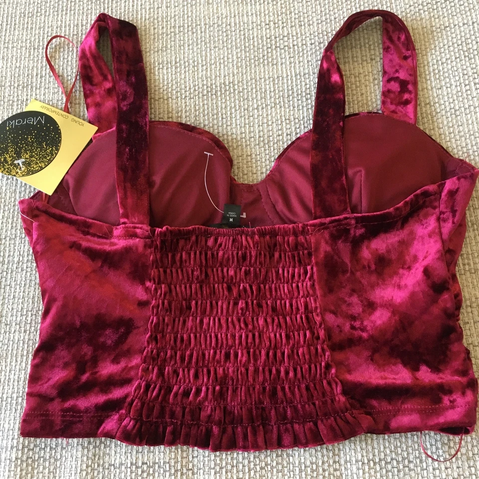 Top corto borgoña Meraki talla M nuevo con etiquetas Foto 3 de 4