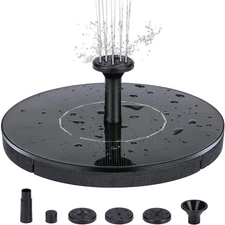 1.5W Solar Powered Fountain Pump for Bird Bath,Free-Floating 6.3 in Solar Fou...