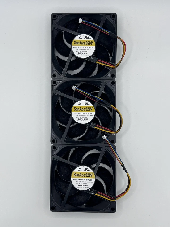 LOTE de 28 ventiladores industriales impermeables Sanyo Denki 9WPA0912P4G0011 BLDC IP 68 Foto 4 de 4