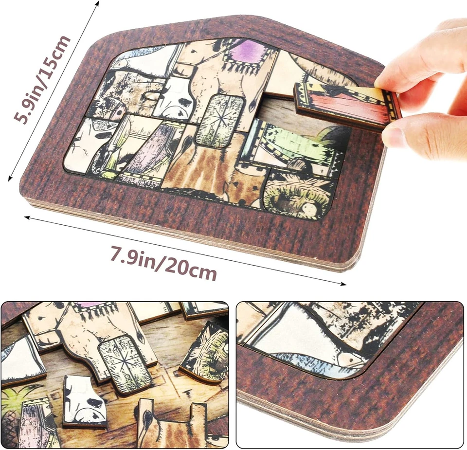 Estatua Puzzle Jesús Madera, Puzzle Natividad con Diseño Quemado Madera, Jesús Pu... Foto 2 de 4