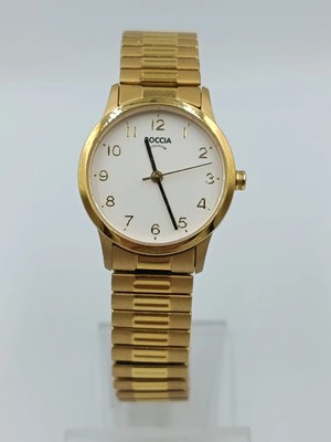 Boccia Titanium Damen Armbanduhr Goldfarben klassisch elegant