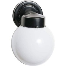 SATCO Nuvo 5.5 in. Diameter Black Outdoor Hardwired Wall Lantern Lantern Sconce