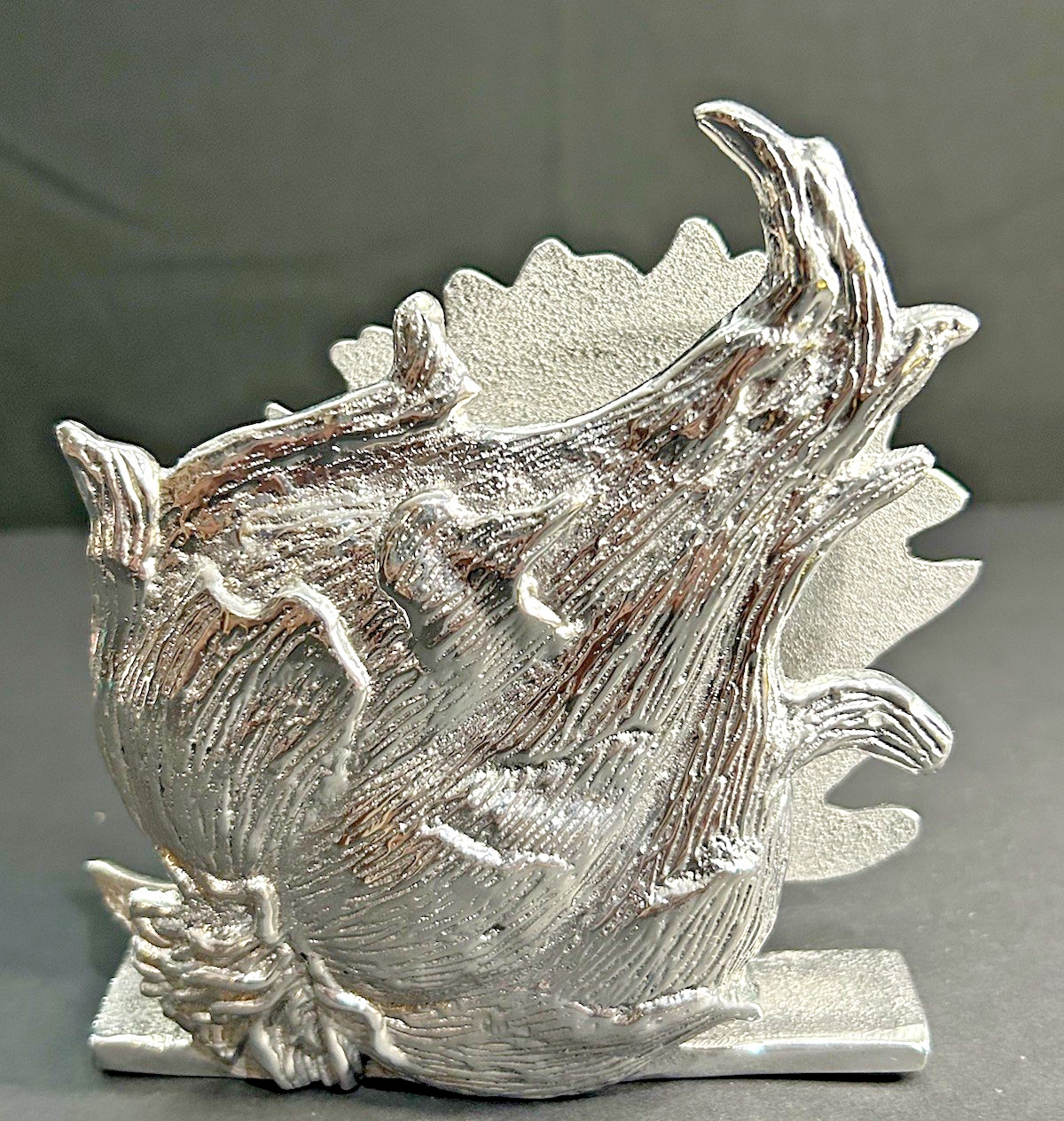 Mariposa Aluminum Artichoke & Garlic Napkin Stand RARE