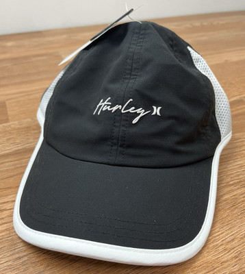 Hurley Women's Trinity Runner Hat Black/White with Pony Tail Slit NEW