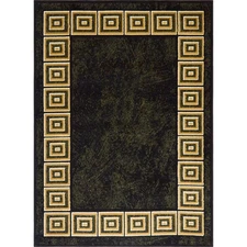 Optimum Eros Area Rug 7'8" x10'4, Geometric Greek Key, Black/Beige