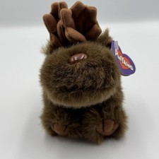 Puffkins Moose 1994 MJC Plush Stuffed Animal Brown PVC Pellets Vintage Toy 6612