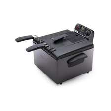 Presto 5 Qt Dual Basket Pro Fry Immersion Element Black Deep Fryer 05489, New.