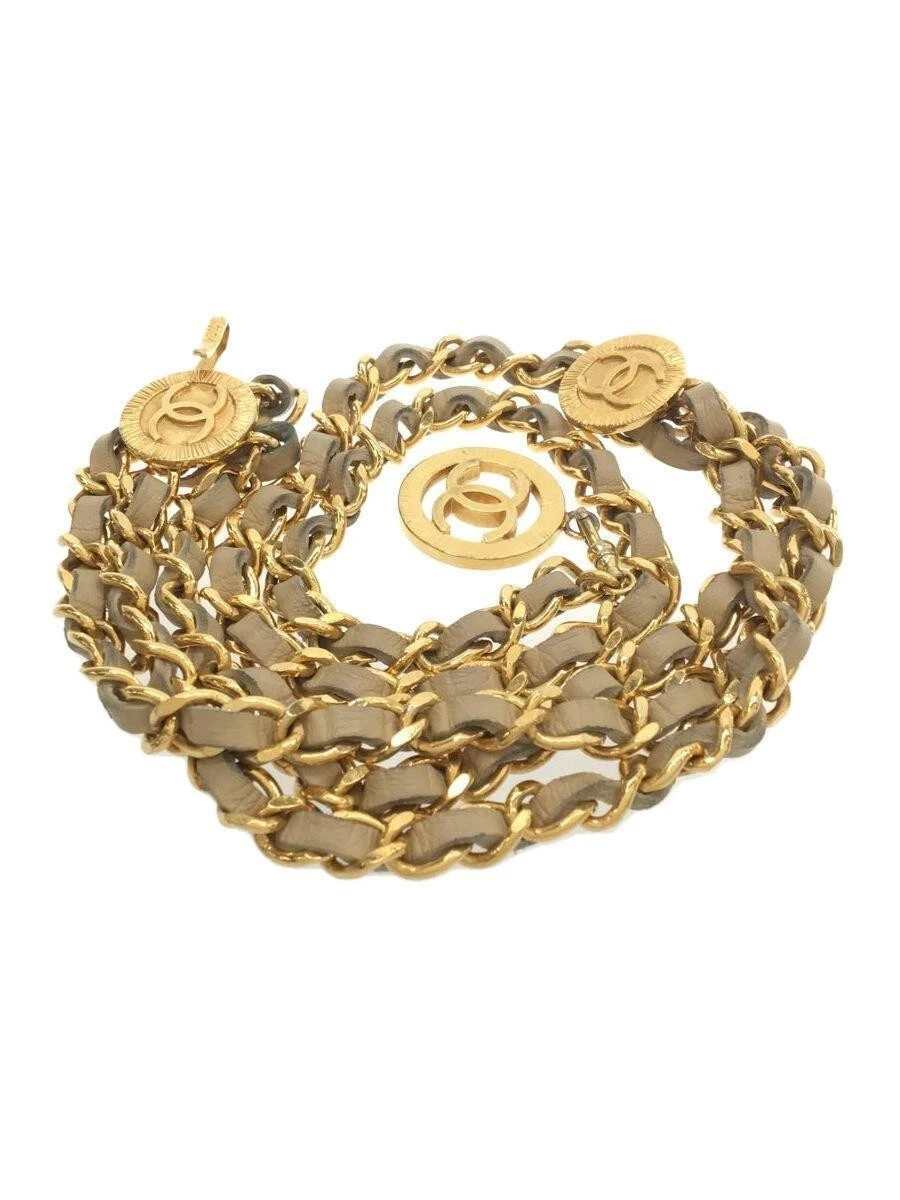 Authentic CHANEL Chain Belt Vintage Antique Gold Women\'s Accessories Rare 48\'\' Authentic Chanel Rare Vintage Gold Metal Spell Out Coco  main image 4