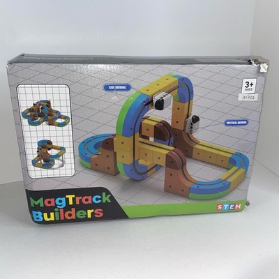 MagTrack Builders, 81 Pieces, Building Train Set, STEM NIB