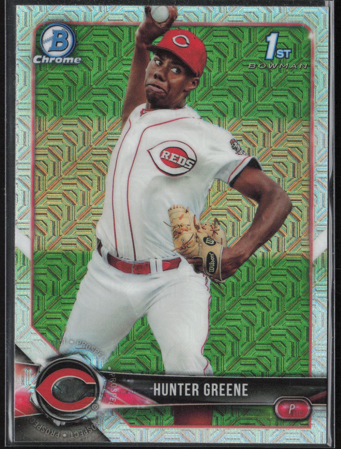 Hunter Greene 2018 Bowman #BCP48 Chrome Prospects Mojo Refractor Cincinnati Reds