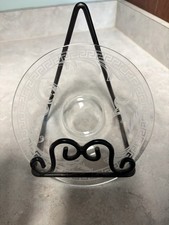 Rosenthal Versace Clear Glass Plate Greek Key...