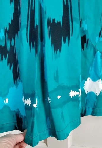 APPRAISAL Coat Women’s 12 Teal Black White Double-Breasted Trench Rain Art City - Picture 17 of 24