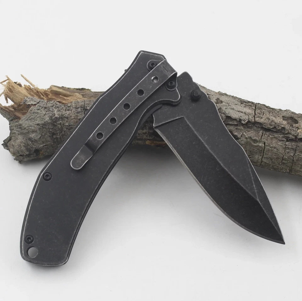 Navaja de bolsillo plegable de acero inoxidable para acampar al aire libre Foto 4 de 4