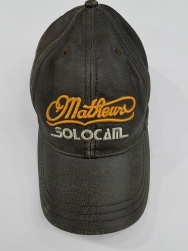 Mathews Archery leather strap back hat 
