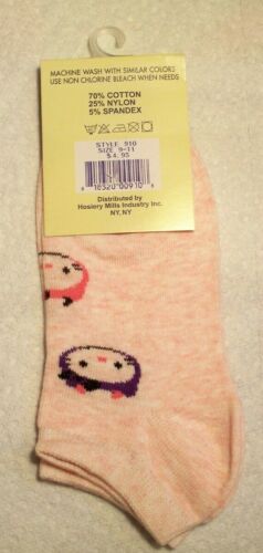 National Women Size 9-11 PINK PURPLE HELLO KITTY LIKE Casual Ankle Socks No Show - Picture 10 of 12