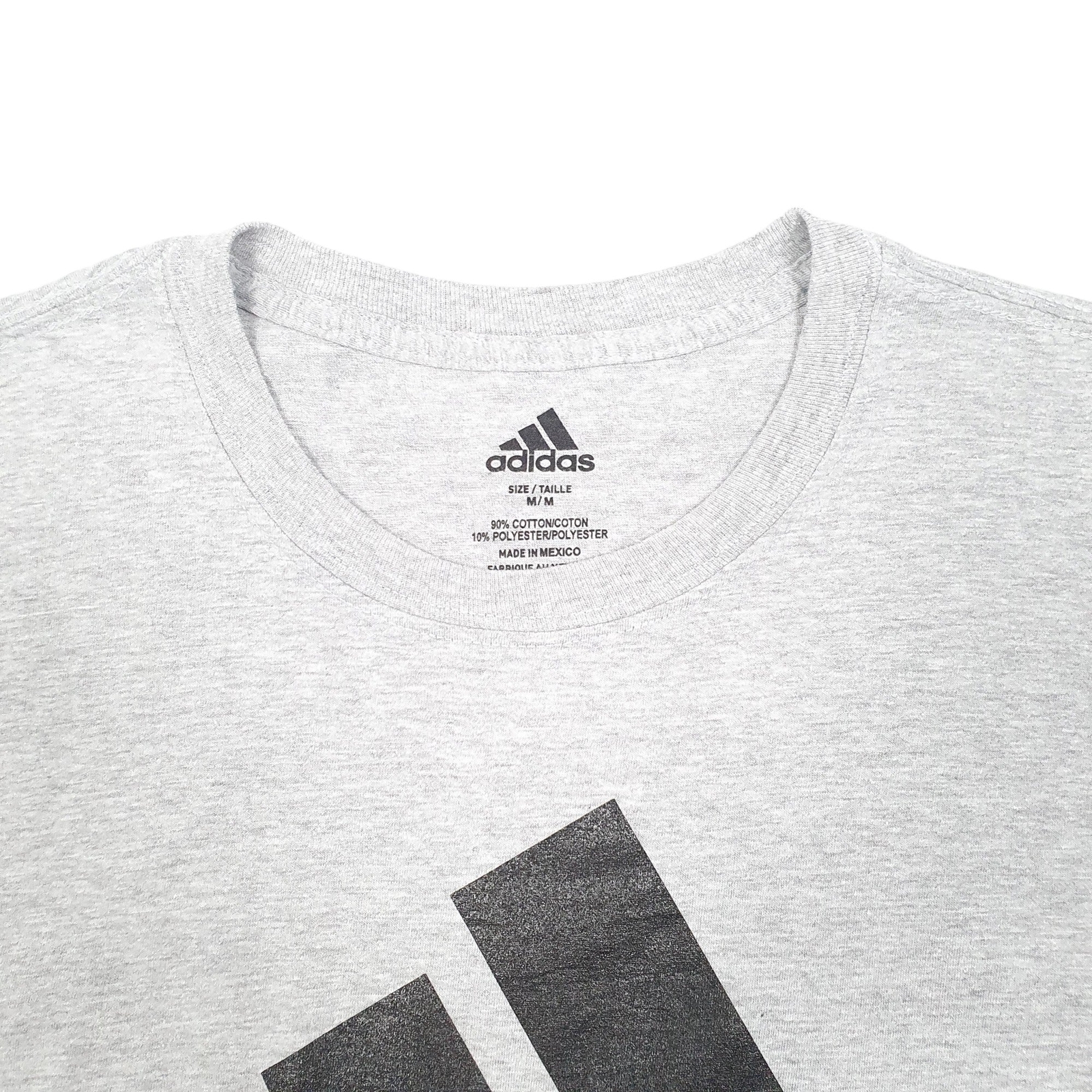 ADIDAS Grey T Shirt Tee Spellout Short Sleeve Cotton Mens M image 3